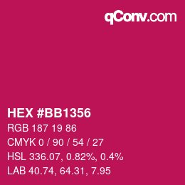 Color code: HEX #BB1356 | qconv.com
