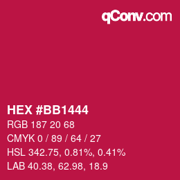 颜色代码: HEX #BB1444 | qconv.com