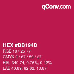 Color code: HEX #BB194D | qconv.com