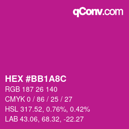 Color code: HEX #BB1A8C | qconv.com