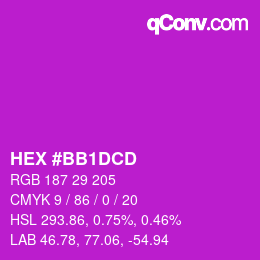 Color code: HEX #BB1DCD | qconv.com