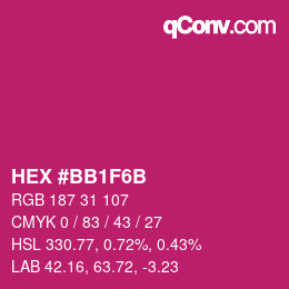 Color code: HEX #BB1F6B | qconv.com