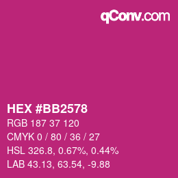 Color code: HEX #BB2578 | qconv.com