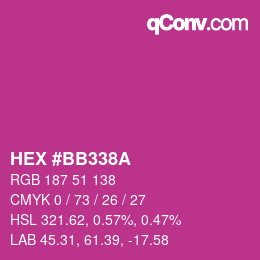 Color code: HEX #BB338A | qconv.com