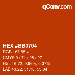 Color code: HEX #BB3704 | qconv.com