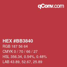 Color code: HEX #BB3840 | qconv.com