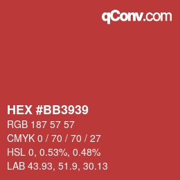 Color code: HEX #BB3939 | qconv.com