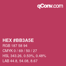 Color code: HEX #BB3A5E | qconv.com