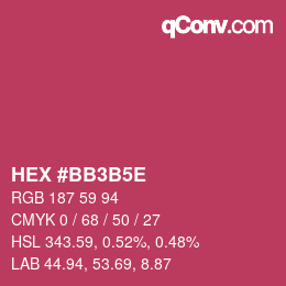 カラーコード: HEX #BB3B5E | qconv.com