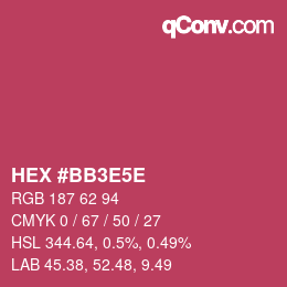 Código de color: HEX #BB3E5E | qconv.com