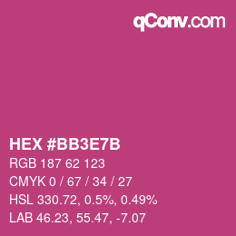 Color code: HEX #BB3E7B | qconv.com