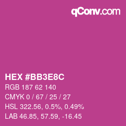 Color code: HEX #BB3E8C | qconv.com