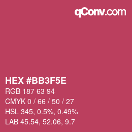 Color code: HEX #BB3F5E | qconv.com
