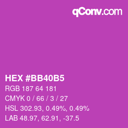 カラーコード: HEX #BB40B5 | qconv.com