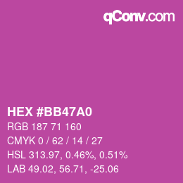Color code: HEX #BB47A0 | qconv.com