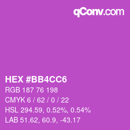 Color code: HEX #BB4CC6 | qconv.com