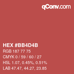 カラーコード: HEX #BB4D4B | qconv.com