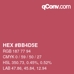 Código de color: HEX #BB4D5E | qconv.com