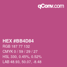 カラーコード: HEX #BB4D84 | qconv.com