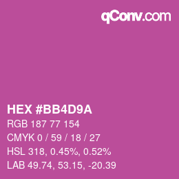 カラーコード: HEX #BB4D9A | qconv.com