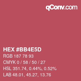 カラーコード: HEX #BB4E5D | qconv.com