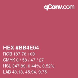 カラーコード: HEX #BB4E64 | qconv.com