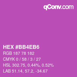 Color code: HEX #BB4EB6 | qconv.com