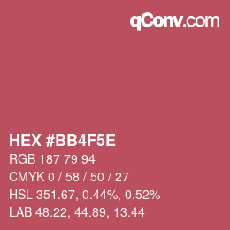 Color code: HEX #BB4F5E | qconv.com