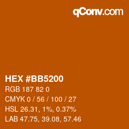 Color code: HEX #BB5200 | qconv.com