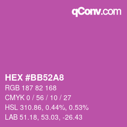 Color code: HEX #BB52A8 | qconv.com
