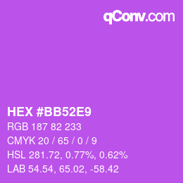 Color code: HEX #BB52E9 | qconv.com