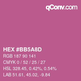 Color code: HEX #BB5A8D | qconv.com