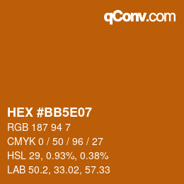 Color code: HEX #BB5E07 | qconv.com
