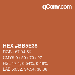 Color code: HEX #BB5E38 | qconv.com