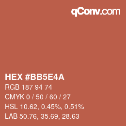 カラーコード: HEX #BB5E4A | qconv.com