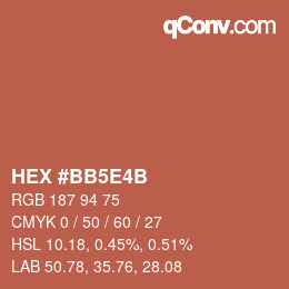 カラーコード: HEX #BB5E4B | qconv.com