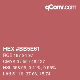 Color code: HEX #BB5E61 | qconv.com