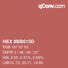 カラーコード: HEX #BB615D | qconv.com