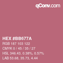 Color code: HEX #BB677A | qconv.com