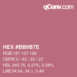 Color code: HEX #BB6B7E | qconv.com