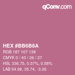 Color code: HEX #BB6B8A | qconv.com