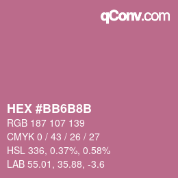 Color code: HEX #BB6B8B | qconv.com