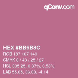 Color code: HEX #BB6B8C | qconv.com