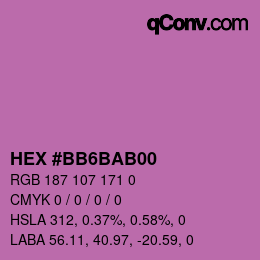 Color code: HEX #BB6BAB00 | qconv.com