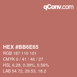 Color code: HEX #BB6E65 | qconv.com