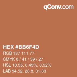 Color code: HEX #BB6F4D | qconv.com