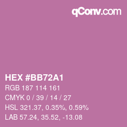 Código de color: HEX #BB72A1 | qconv.com