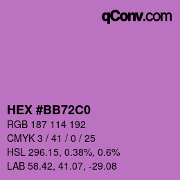 Color code: HEX #BB72C0 | qconv.com