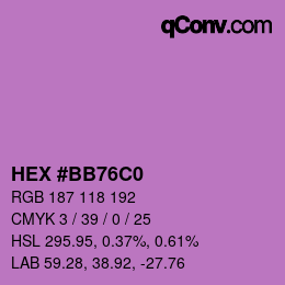 Color code: HEX #BB76C0 | qconv.com