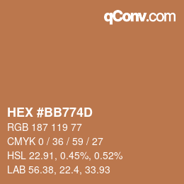 Color code: HEX #BB774D | qconv.com